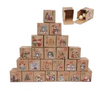 Boîtes de calendrier de compte à rebours de Noël | Calendrier de l'Avent rechargeable, 24 pièces, boîtes décoratives avec numéro, pour couples, adultes, anniversaire, mariage, événement, fenêtre de ta