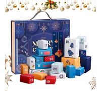 Boîtes de calendrier de l'Avent de Noël - Calendrier de l'Avent de 24 jours - Numérotées - Sachets en papier festifs pour l'argent, les bonbons, les petits jouets, les pépites fondantes