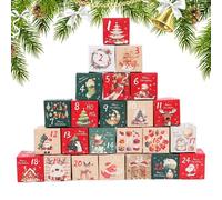 Boîtes de Compte à Rebours Vides | 24 Jours pour Créer Vos Propres Boîtes de Compte à Rebours - Contenant Numéroté Décoratif Pour Nougat Bijoux Petits Jouets Chocolat Bonbons Fondants