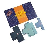 Boîtes de compte à rebours vides - Boîte de compte à rebours vide de 24 jours à remplir - Récipient pliable festif avec différentes formes pour garçons, filles, adolescents, étudiants