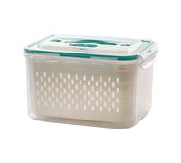 Boîtes de Conservation 3,3L & 7,2L - Organisateur de Réfrigérateur en ABS avec Couvercle | Boîte de Rangement, Conteneur Alimentaire avec Plateau Égouttoir, Lunch Box Portable pour Légumes, Fruits, Sn