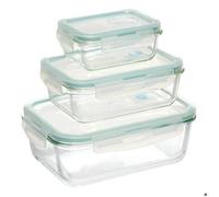 Boîte hermétique FIVE 3 pcs en verre Clipeat