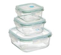 Boîtes de conservation - 5 FIVE SIMPLY SMART - ClipEat - Verre - Lot de 3 - Carré