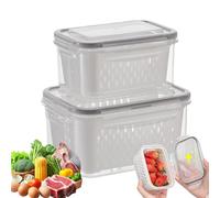 Boîtes De Conservation Alimentaire Pour Fruits Pour Réfrigérateur, 2 Pièces Boîtier Étanche, Contenants de Conservation Empilables avec Passoire Amovible, pour Aliments Légumes Viande et Produits Frai