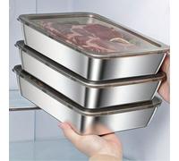 Boîtes de conservation alimentaire scellées - Empilables, en acier inoxydable, étanches, gain de place, réutilisables, idéales pour la préparation des repas, la conservation des fruits, des viandes, d