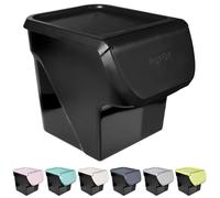 Vilde Boîte de rangement pour légumes, fruits, oignons, pommes de terre, ail avec rabat, convient pour aliments, 13 l, fabriqué dans l’UE (noir/noir)