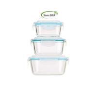 Rosenstein & Söhne – Boîtes de conservation en verre – Couvercles à clipser – Lot de 3