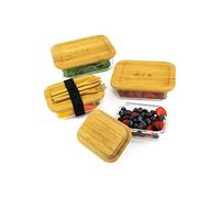 Boîtes de conservation - Gramercy by Klarstein - Lot de 4 - Couvercle en bambou - 4 tailles G