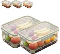 Boîtes de conservation hermétiques pour aliments avec couvercles, boîtes de préparation de repas avec poignée et grille d'égouttage, boîte de conservation portable pour fruits et légumes, sans BPA