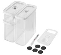 Zwilling Set 6 boîtes hermétiques FRESH & SAVE CUBE, Sous‑vide, Tailles M/M2/M3, insert & étiquettes