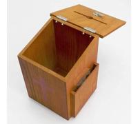 Boîtes de don, boîtes de charité en bois avec un design à verrouillage unique pour des dons sécurisés, une utilisation murale ou sur un comptoir