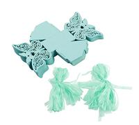 Boîtes de Faveur de Mariage Papillon élégant Blanc 100pcs? Sugar, Bonbons ou Porte-chocolat pour les Douches d'anniversaire, les Douches Nuptiales et Mariages (BLUE)