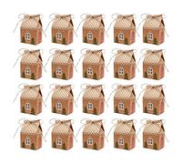 Boîtes de fête de Noël 20pcs 4.13x2.76 x1, 97 Pouces Papier Kraft Little House Sacs Bonbons
