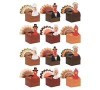 Boîtes de fête motif dinde de Thanksgiving en vrac pour les fêtes de fin d'année et les projets d'artisanat familial