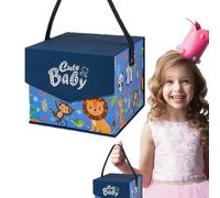 Boîtes de friandises animales, boîtes de faveur des animaux,Flip Top Grandes boîtes à biscuits vides avec sangle - Snacks Conteneur pour décoration de baby shower d'anniversaire, fournitures de fête