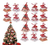 Boîtes De Friandises De Noël - Conteneur Portable 16 Pièces | Boîte À Bonbons Cadeau De Vacances, Support À Cupcakes, Biscuits Et Desserts | Pour Chocolats Pâtisseries Brownies Snacks Famille A