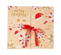 Boîtes De L'Avent Pour Noël Remplissables Calendrier de l'Avent 24 Jours | Boîtes À Cookies Festives Pour Organisateurs Femmes Hommes Parents Familles Maison Réunion Événements à Thème Sa Or