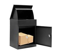 Boîtes de Livraison de Colis pour extérieur, boîte aux Lettres Extra Large pour Colis, en Acier galvanisé, Fixation Murale, verrouillable, antivol pour Porche, Trottoir, L - Noir