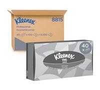 Boîtes de Mouchoirs Kleenex® 8815 - 2 Épaisseurs, Blancs, Doux, Résistants & Certifiés FSC - 40 Boîtes x 100 Mouchoirs (Total 4 000 mouchoirs)