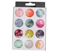 Boîtes de Nail Fragments Art Multicolores 12 Coquillage | Application Facile, pour Fêtes et Événements, Paillettes en Sequins, Décoration D’ongles pour Femmes et Filles