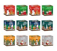 Boîtes de Noël - Boîtes à friandises de Noël, 12 accessoires de fête | Boîtes à friandises de Noël, boîtes à friandises en papier pour la salle de classe de Noël