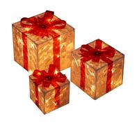 Boîtes de Noël éclairées : décorations de Noël pour la maison, art LED extérieur | Boîte LED de Noël lumineuse pour l'extérieur, décoration artistique LED avec motif délicat portable