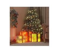Boîtes de Noël lumineuses 3 pcs 64 LED blanc chaud, cadeau de Noël lumineux, boîte de Noël lumineuse, boîte de Noël 356245