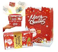 Boîtes de Noël rebondissants - 10x7.5x18.5 cm coffre-cadeaux festifs avec conception surprise pop-up, boîte pliante réutilisable pour bijoux au chocolat de bonbons, utilisation de la décoration