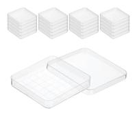 Boîtes de Petri carrées 10x10 cm en plastique avec couvercle transparent et grille - lot de 20 - pour laboratoire, microbiologie, mycologie, culture cellulaire, projets scolaires et recherches