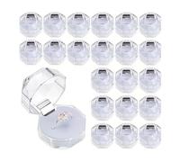 Boîtes de présentation transparentes en cristal for bagues, boucles d'oreilles, alliances, bijoux et emballages(White,3Pcs)