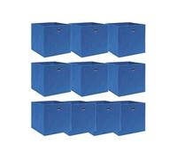 Boîtes de rangement 10 pcs Bleu 32x32x32 cm Tissu