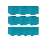 Boîtes de rangement 10 pcs Bleu azuré 32x32x32 cm Tissu