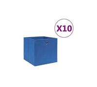 vidaXL Boîtes de rangement 10 pièces Tissu intissé 28x28x28 cm Bleu