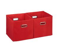boîtes de rangement 12 x, panier sans couvercle, caisse pliante, boîte pliable en tissu, 30 cm, rouge