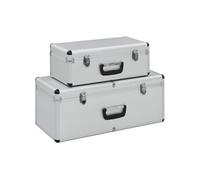 Boîtes de rangement 2 pcs Argenté Aluminium