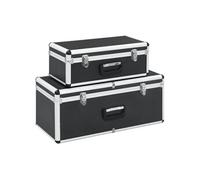 vidaXL Boîtes de rangement 2 pièces Aluminium Noir