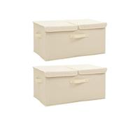 Boîtes de rangement 2 pcs Tissu 50x30x25 cm Crème Crème G