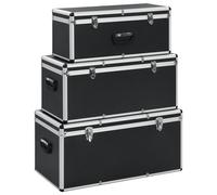 Boîtes de Rangement 3 pcs Noir Valise Boîte Coffre à Outils Stockage vidaXL