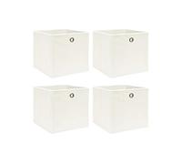vidaXL Boîtes de rangement 4 pièces 32x32x32 cm Blanc Tissu