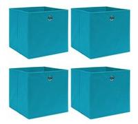 Boîtes de rangement 4 pcs Bleu azuré 32x32x32 cm Tissu bleu azuré G
