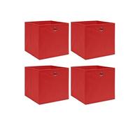 vidaXL Boîtes de rangement 4 pcs Rouge 32x32x32 cm Tissu Rouge