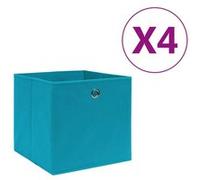 vidaXL Boîtes de rangement 4 pcs Tissu intissé 28x28x28 cm Bleu azuré