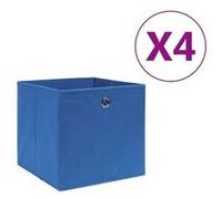 Vidaxl Bo?Tes De Rangement 4 Pcs Tissu Intissé 28x28x28 Cm Bleu Bleu