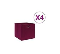 Boîtes de rangement 4 pcs tissu intissé 28x28x28 cm rouge foncé