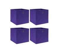 Boîtes de rangement 4 pcs Tissu intissé 28x28x28 cm Violet Pourpre G