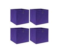 vidaXL Boîtes de rangement 4 pièces Violet 32x32x32 cm Tissu