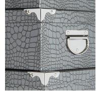 Boîtes de rangement - 5five - Lot de 6 - Carton et métal - Effet croco - Gris