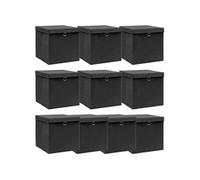 10x Boîtes de Rangement avec Couvercle Tissu Organisateur Stockage vidaXL