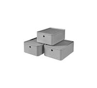Boîtes de rangement beton avec couvercle 3 pcs m gris clair