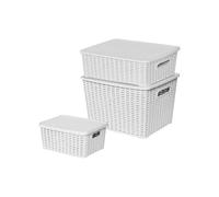 Boites de rangement blanches Store Box - SOTUFAB PLAST - Taille S, M et L - Aspect rotin